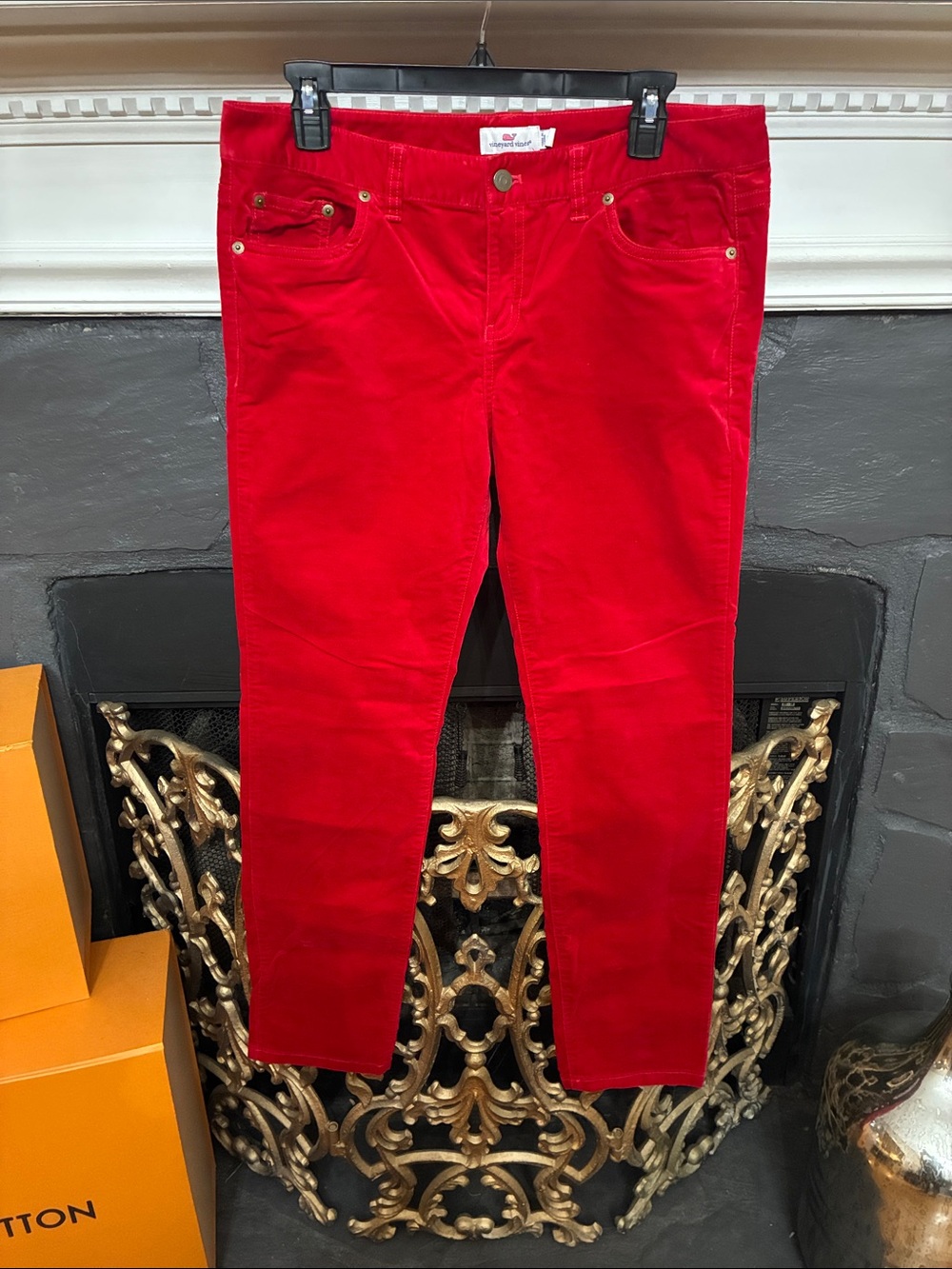 Vineyard Vines Red Velvet Pants